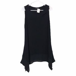 August Silk black Sleeveless sheer bottom dress